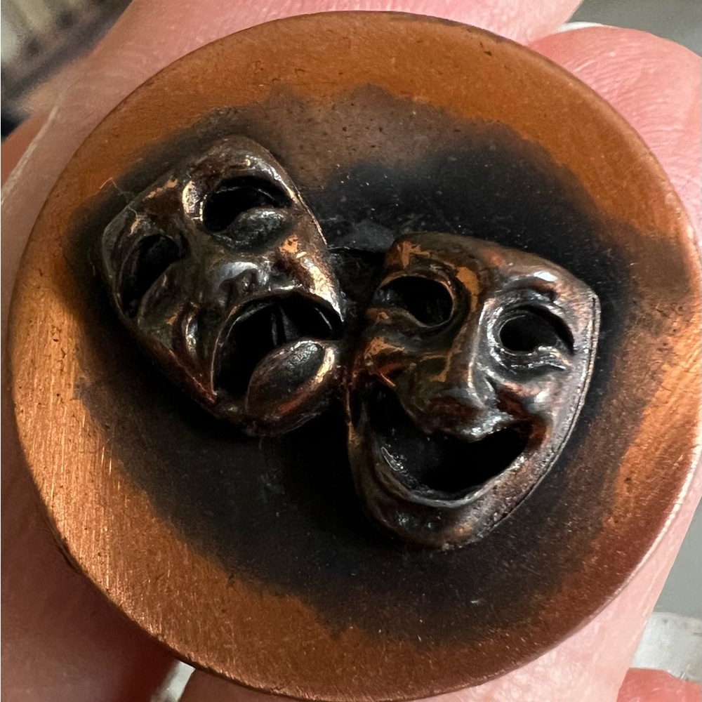 Bronze Comedy and Tragedy Mask cuff links